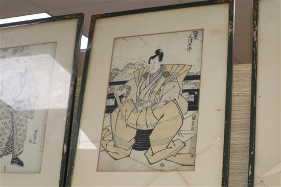 Japanese School, 6 assorted woodblock prints, largest 36 x 24cm